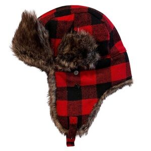 Swiss Tech Men's Trapper Hat - Red/Black - OSFM